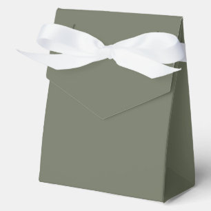 Minimal Moss Green Favour Box with Ribbon (Custom)
