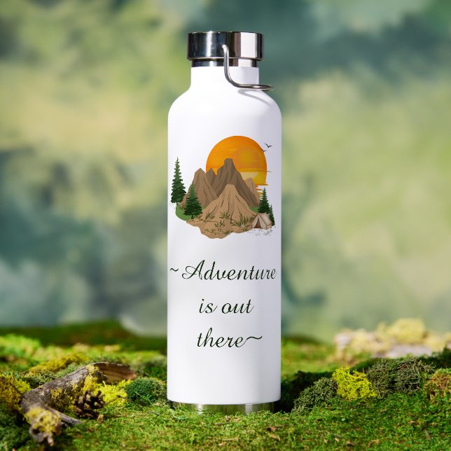Minimal Mountain Adventure Water Bottle (Outdoor (Rotated))