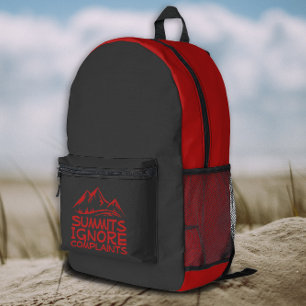 Minimal Mountain Art Hiking black red Backpack