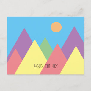 minimal mountain art simple mcm Postcard