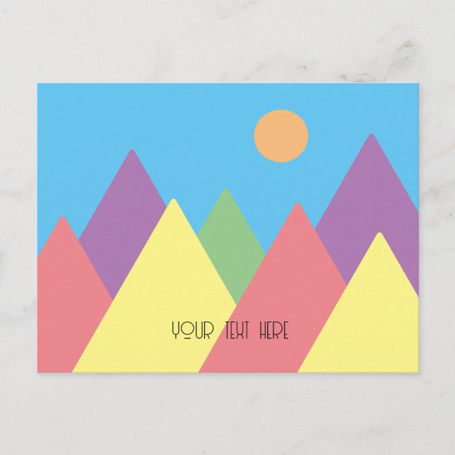 minimal mountain simple mcm mid century custom postcard (Front)
