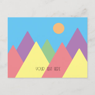 minimal mountain simple mcm mid century Postcard
