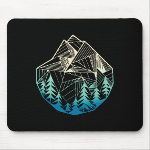 Minimal Mountains Geometry Outdoor Hiking Mouse Pad