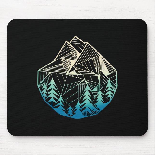 Minimal Mountains Geometry Outdoor Hiking  Mouse Pad (Front)