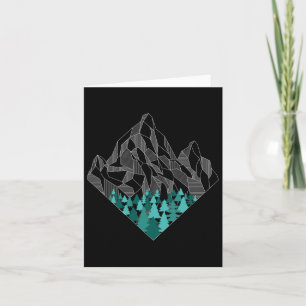 Minimal Mountains Geometry Outdoor Hiking Nature Card