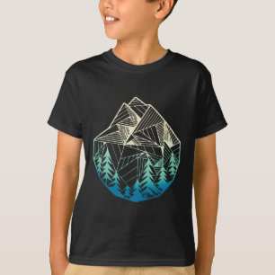 Minimal Mountains Geometry Outdoor Hiking T-Shirt