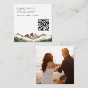 Minimal Mountains Photo QR Code Enclosure Card