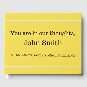 Minimal & Mournful Funeral Guestbook