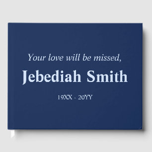 Minimal & Mournful Memorial Guest Book