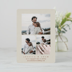 Minimal Multi Photo Foil Engagement Announcement