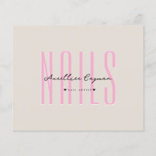 Minimal Nail Tech Pink Sand Beauty Salon  Flyer