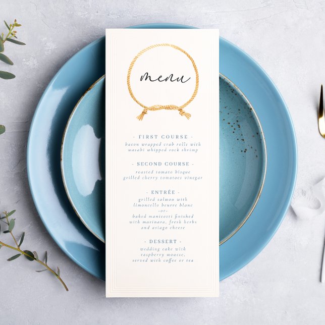 Minimal Nautical Sailboat Ahoy Boy's  Menu (Creator Uploaded)