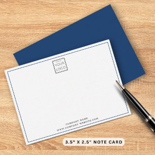 Minimal Navy Blue Business Logo Company Name  Card