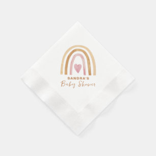 Minimal Neutral Boho Rainbow Baby Shower Napkin