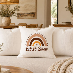 Minimal Neutral Christmas Rainbow Cosy Throw Pillo Cushion