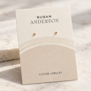 Minimal Neutral Custom Jewellery Earring Display C Business Card