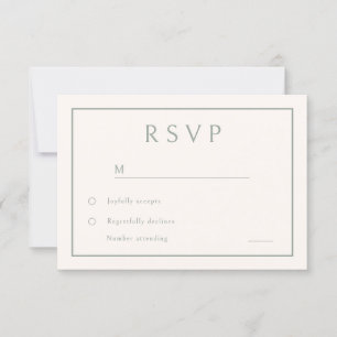 Minimal Neutral Elegant Modern Wedding RSVP Card