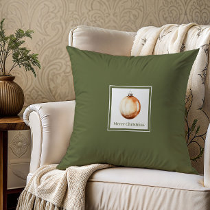 Minimal neutral tones family name Christmas gift  Cushion