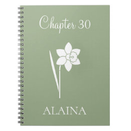 Minimal New Chapter Daffodil March Birth Flower Notebook