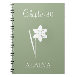 Minimal New Chapter Daffodil March Birth Flower Notebook