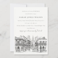 Minimal New Orleans Louisiana Sketch Birthday