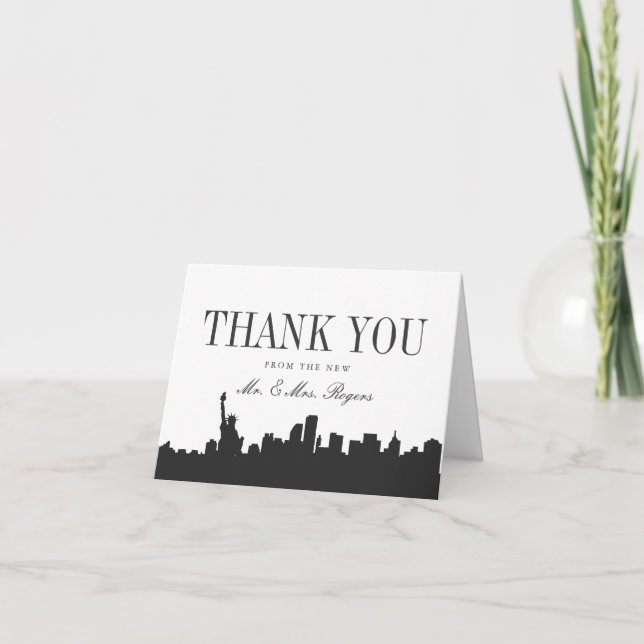 Minimal New York Wedding Thank You Card (Front)