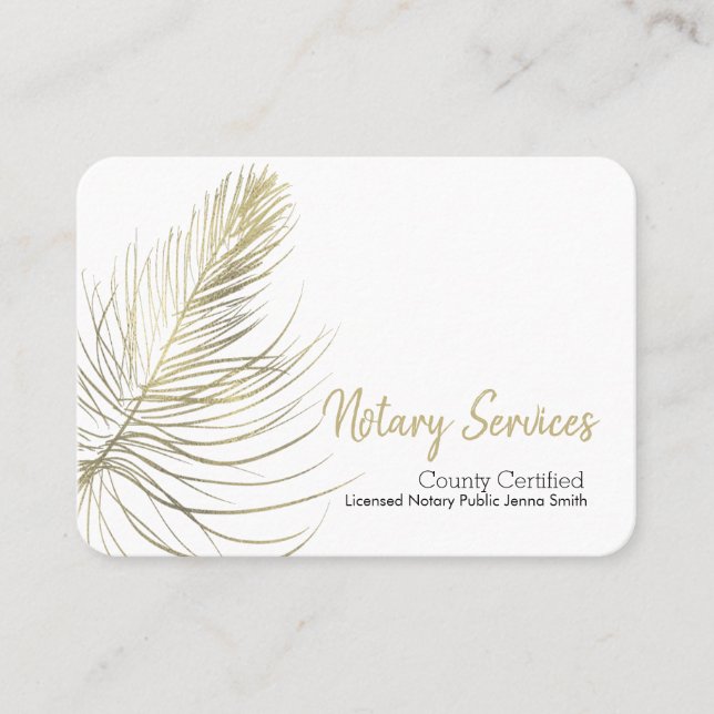 Minimal Notary Services Gold Earthy Square  Business Card (Front)
