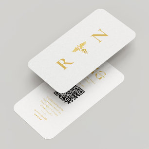 Minimal Nurse Medical Doctor Caduceus White Business Card