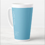 Minimal Ocean Blue Typography Tall Latte Mug<br><div class="desc">Modern minimalist caffè latte tall latte mugs designed for Airbnb VRBO and vacation rental guests. Simple ocean blue modern typography design.</div>