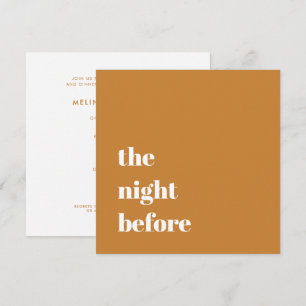 Minimal Ochre Gold Typography Wedding Rehearsal Invitation