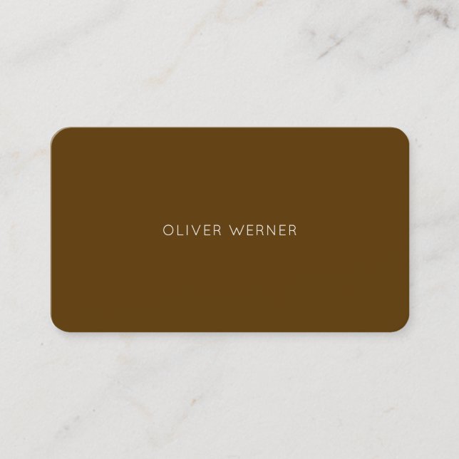 Minimal of the Minimalist Elegant dark-brown Business Card (Front)