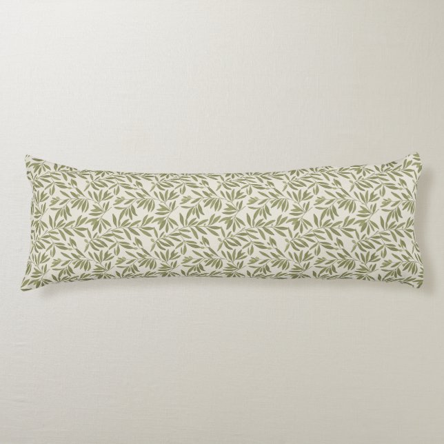 Minimal Olive Branch Pattern Body Cushion (Front)