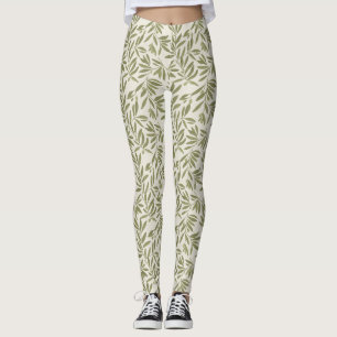 Minimal Olive Branch Pattern Leggings