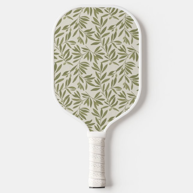 Minimal Olive Branch Pattern Pickleball Paddle (Front)