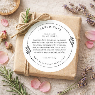 Minimal Olive Branch Wreath Ingredients Label