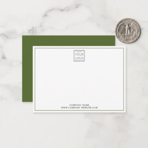 Minimal Olive Green Business Logo Company Name Card