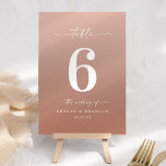 Minimal Ombre Terracotta & Blush Pink Wedding Table Number<br><div class="desc">Simple Minimal Ombre Terracotta & Blush Pink Wedding Dinner Table Numbers. This modern chic Table Card is simple classic and elegant with a subtle ombre gradient fade and a pretty signature script calligraphy font with tails. Shown in the Chic Ombre Terracotta & Blush Colorway. Available in several colour options, or...</div>