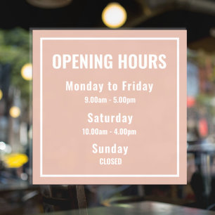 Minimal Opening Hours Pink