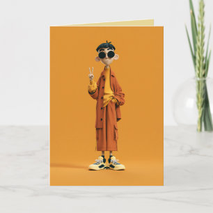 Minimal Orange Aesthetic – Stylish 3D Character Card