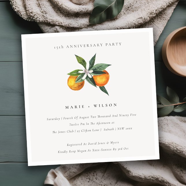 Minimal Orange Boho Any Year Anniversary Invite (Creator Uploaded)