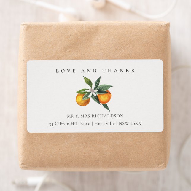 Minimal Orange Botanical Boho Love Thanks Wedding (Insitu)