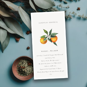 Minimal Orange Botanical Couples Shower Invite