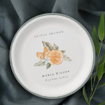 Minimal Orange Botanical Leafy Boho Bridal Shower Paper Plate<br><div class="desc">If you need any further customisation please feel free to message me on yellowfebstudio@gmail.com.</div>