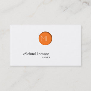 Minimal Orange Dot Monogram Business Card
