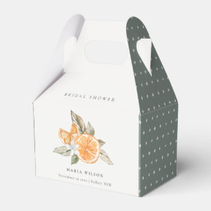 Minimal Orange Foliage Boho Foliage Bridal Shower Favour Box