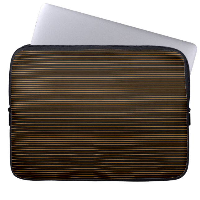 Minimal orange lines laptop sleeve (Front)