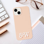 Minimal Orange Retro Initial Monogram<br><div class="desc">Minimal Orange Retro Initial Monogram iPhone Case</div>