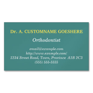 Minimal Orthodontist Magnetic Business Card