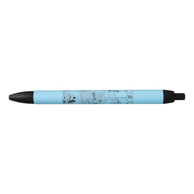 Minimal Orthodox Nativity scene Black Ink Pen (Front)