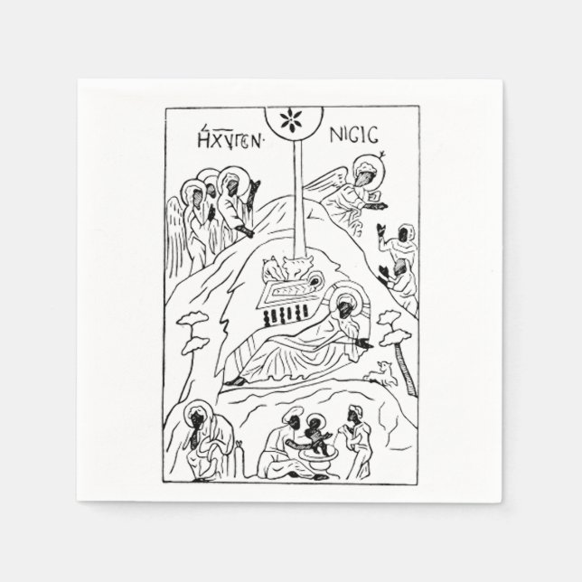 Minimal Orthodox Nativity scene Napkin (Front)